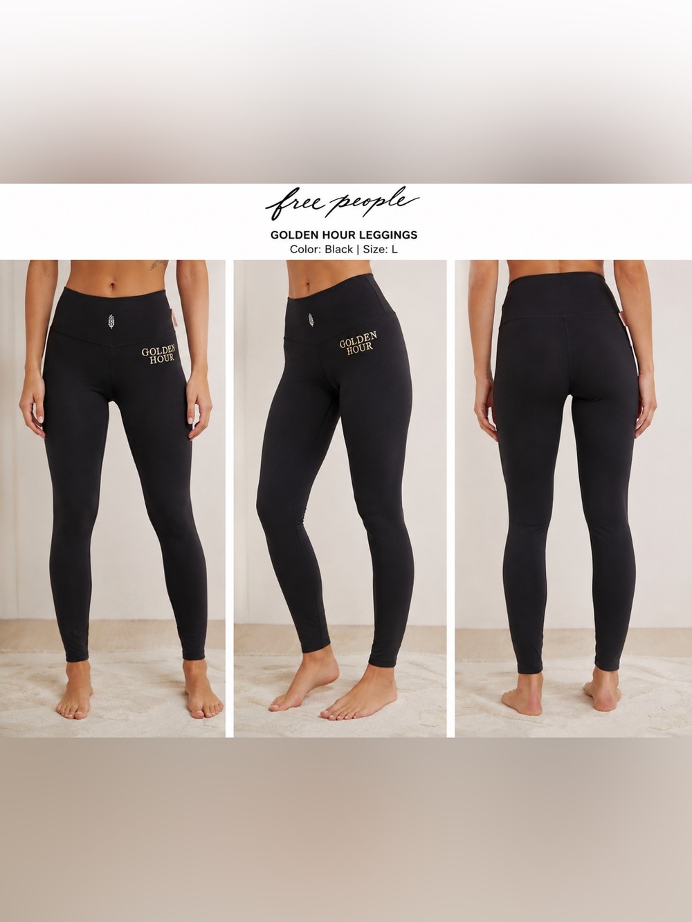 Free People Golden Hour Black High-Waist Performance Leggings + A GIFT 🎁